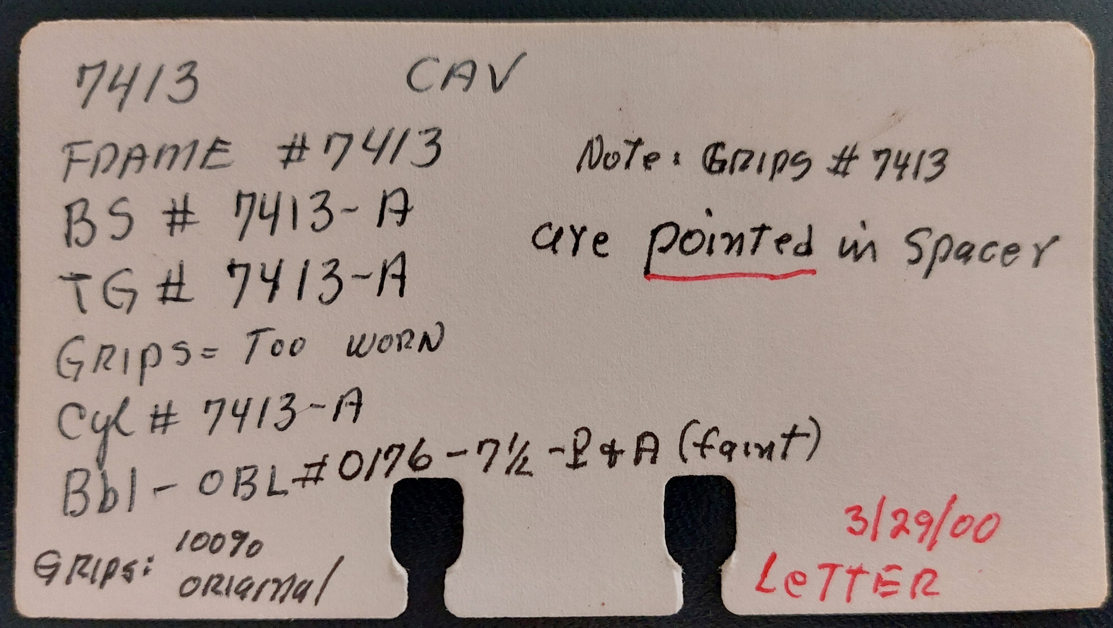sample data card